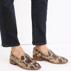 MADEWELL Frances Snake Embossed Loafer Shoes NWT
